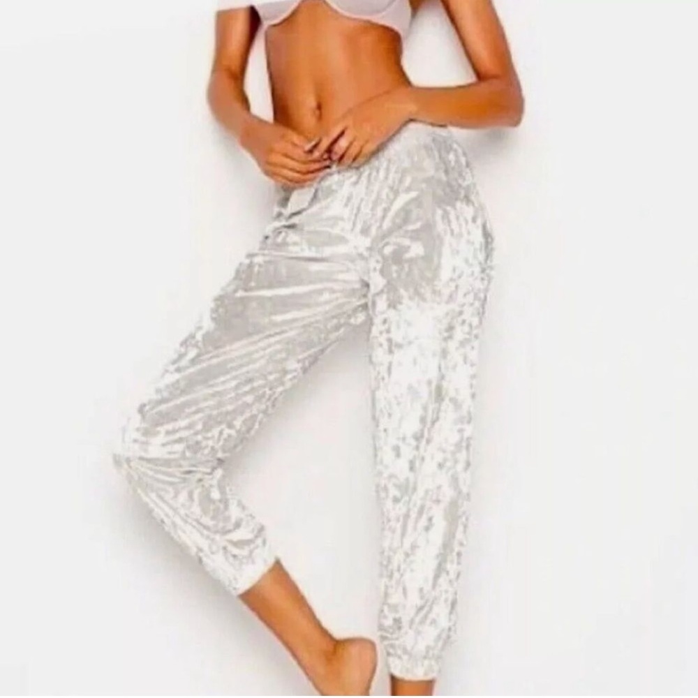Victoria’s Secret • Crushed Velvet Lounge Pants in Silver
